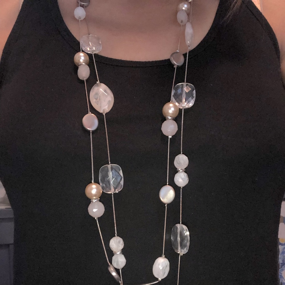 Duel strand beaded necklace 39”